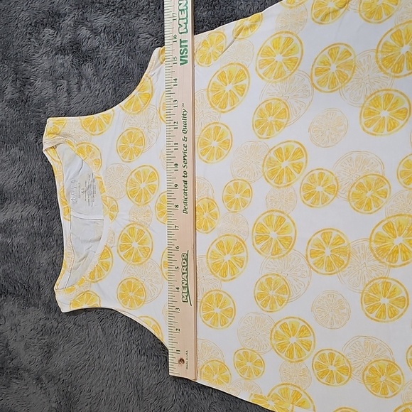 Apt.9 Women’s Lemon Print Sleevess Tank Top Yellow White Stretch Shirt Size XS - Picture 4 of 5